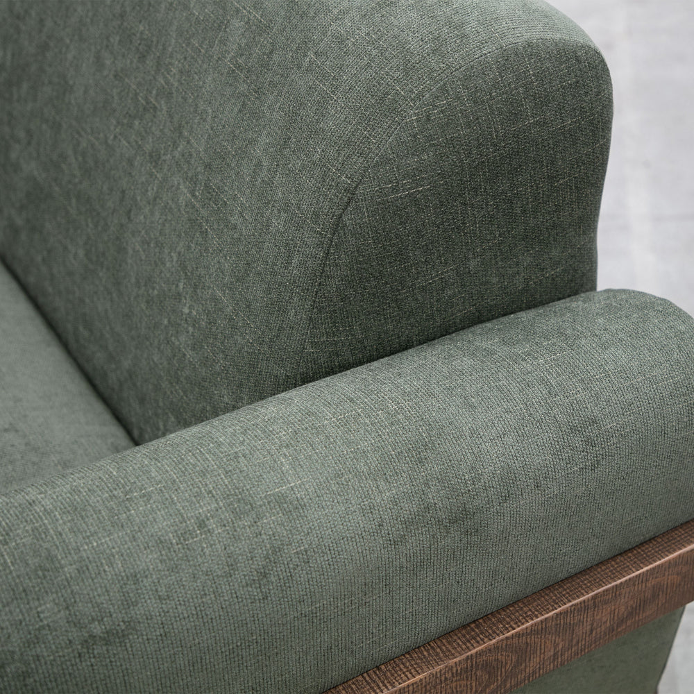 Pola Accent Chair Olive Green Polyester Foam Cushions Solid Pine Wood By Casagear Home BM320741