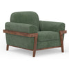 Pola Accent Chair Olive Green Polyester Foam Cushions Solid Pine Wood By Casagear Home BM320741