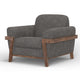 Pola Accent Chair Iron Gray Polyester Foam Cushions Solid Pine Wood By Casagear Home BM320742