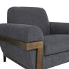 Pola Accent Chair Iron Gray Polyester Foam Cushions Solid Pine Wood By Casagear Home BM320742