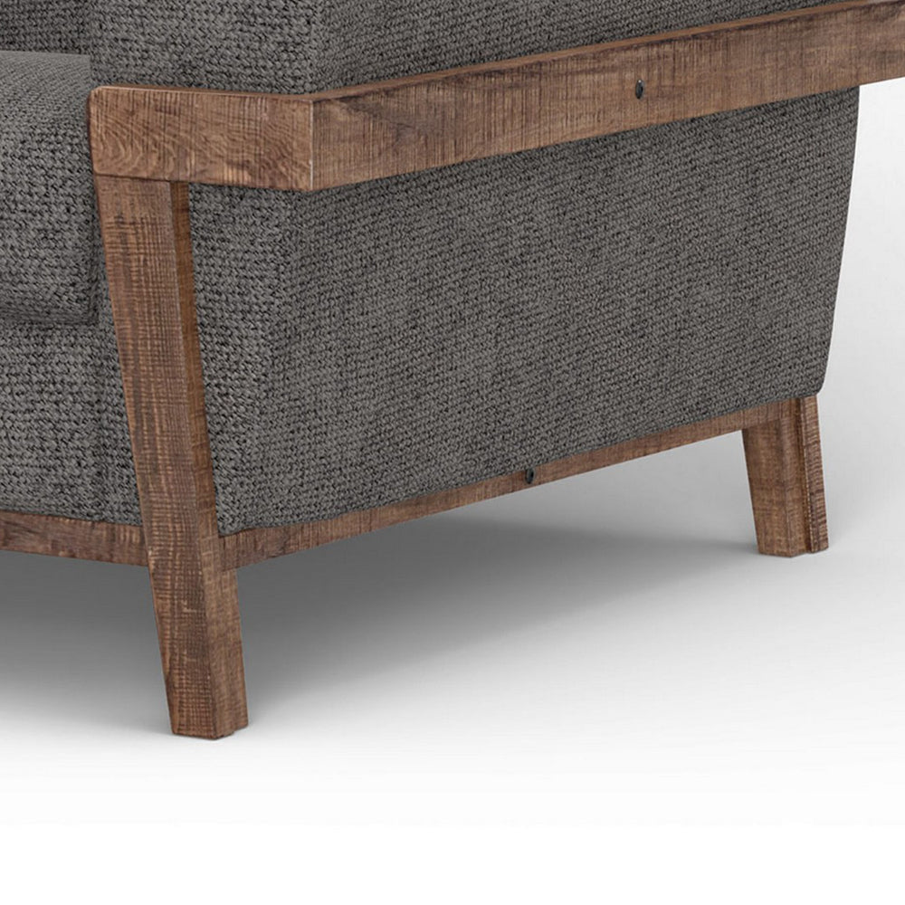 Pola Accent Chair Iron Gray Polyester Foam Cushions Solid Pine Wood By Casagear Home BM320742