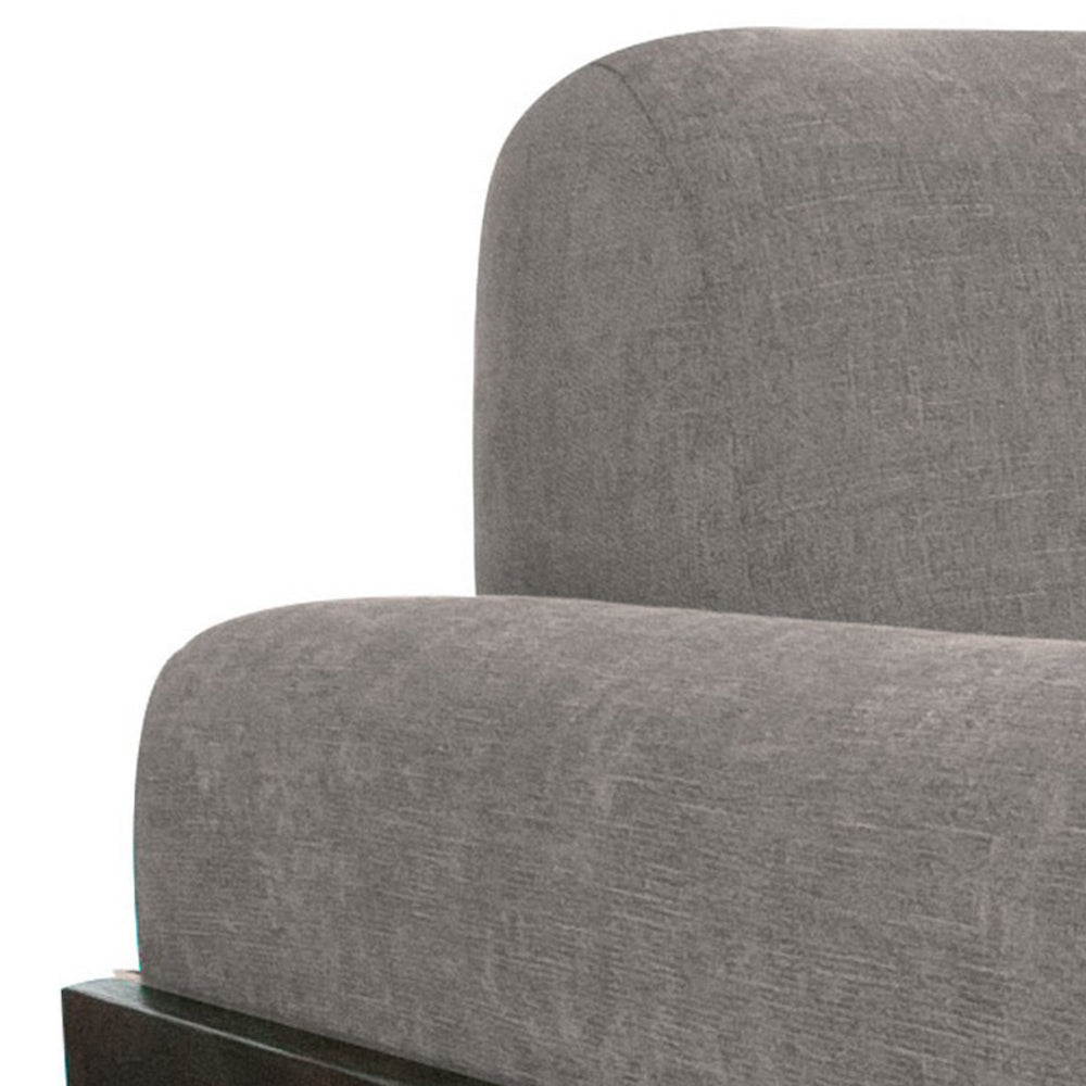 Pola Accent Chair Almond Gray Polyester Foam Cushions Solid Pine Wood By Casagear Home BM320743