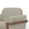 Pola Accent Chair Almond Gray Polyester Foam Cushions Solid Pine Wood By Casagear Home BM320743