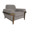 Pola Accent Chair, Almond Gray Polyester, Foam Cushions, Solid Pine Wood By Casagear Home