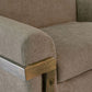 Pola Accent Chair Light Brown Polyester Foam Cushions Solid Pine Wood By Casagear Home BM320744