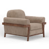 Pola Accent Chair, Light Brown Polyester, Foam Cushions, Solid Pine Wood By Casagear Home