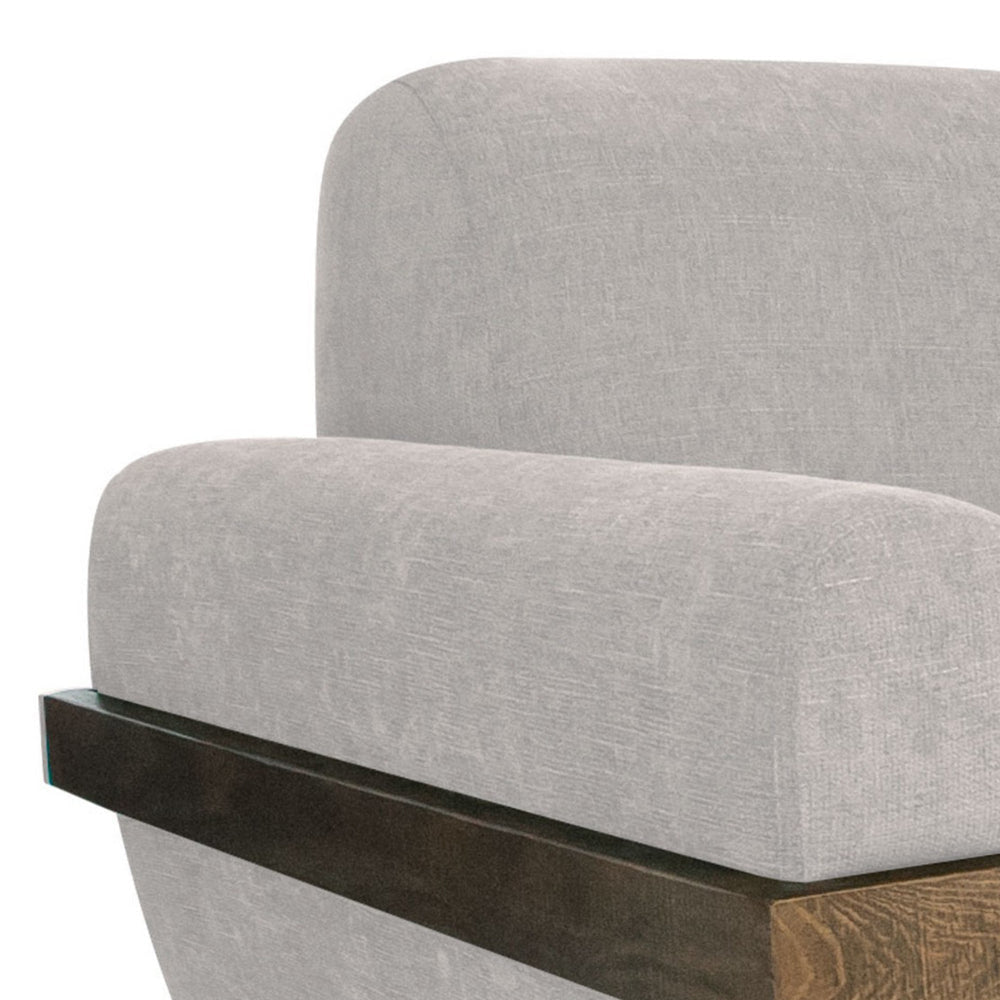 Pola Accent Chair Beige Polyester Soft Foam Cushions Solid Pine Wood By Casagear Home BM320745