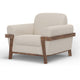 Pola Accent Chair Beige Polyester Soft Foam Cushions Solid Pine Wood By Casagear Home BM320745