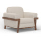Pola Accent Chair Beige Polyester Soft Foam Cushions Solid Pine Wood By Casagear Home BM320745