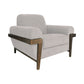 Pola Accent Chair, Beige Polyester, Soft Foam Cushions, Solid Pine Wood By Casagear Home