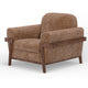 Pola Accent Chair Cognac Brown Faux Leather Plush Foam Solid Pine Wood By Casagear Home BM320746