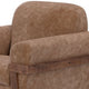 Pola Accent Chair Cognac Brown Faux Leather Plush Foam Solid Pine Wood By Casagear Home BM320746