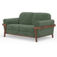 Pola 69 Inch Loveseat Olive Green Polyester Foam Cushions Solid Pine Wood By Casagear Home