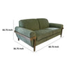 Pola 69 Inch Loveseat Olive Green Polyester Foam Cushions Solid Pine Wood By Casagear Home