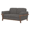 Pola Loveseat Iron Gray Polyester Foam Cushions Solid Pine Wood 69 Inch By Casagear Home