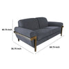 Pola Loveseat Iron Gray Polyester Foam Cushions Solid Pine Wood 69 Inch By Casagear Home