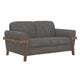 Pola Loveseat Iron Gray Polyester Foam Cushions Solid Pine Wood 69 Inch By Casagear Home