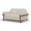 Pola Loveseat Beige Polyester Foam Cushions Solid Pine Wood 69 Inch By Casagear Home
