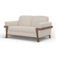 Pola Loveseat Beige Polyester Foam Cushions Solid Pine Wood 69 Inch By Casagear Home