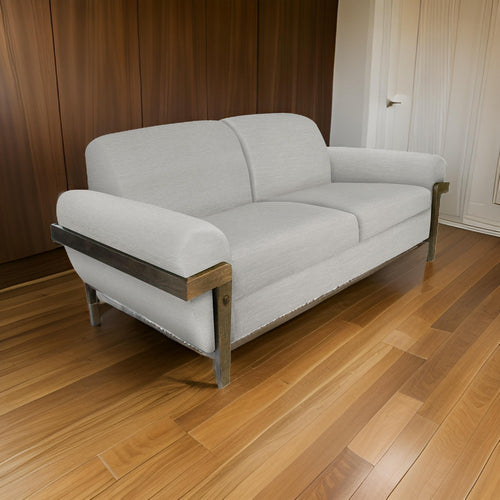 Pola Loveseat, Beige Polyester, Foam Cushions, Solid Pine Wood, 69 Inch By Casagear Home