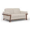 Pola Loveseat Beige Polyester Foam Cushions Solid Pine Wood 69 Inch By Casagear Home