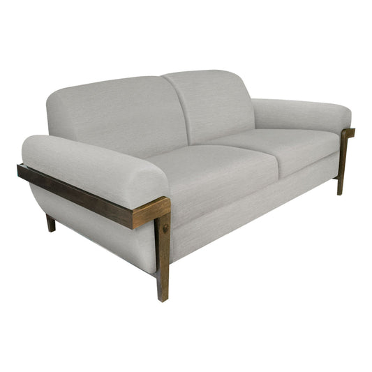 Pola Loveseat, Beige Polyester, Foam Cushions, Solid Pine Wood, 69 Inch By Casagear Home