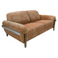 Pola Loveseat Cognac Brown Faux Leather Foam Solid Pine Wood 69 Inch By Casagear Home BM320750