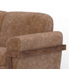 Pola Loveseat Cognac Brown Faux Leather Foam Solid Pine Wood 69 Inch By Casagear Home