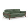 Pola Sofa, Olive Green Polyester, Foam Cushions, Solid Pine Wood, 95 Inch By Casagear Home