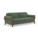 Pola Sofa, Olive Green Polyester, Foam Cushions, Solid Pine Wood, 95 Inch By Casagear Home
