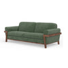 Pola Sofa Olive Green Polyester Foam Cushions Solid Pine Wood 95 Inch By Casagear Home
