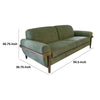Pola Sofa Olive Green Polyester Foam Cushions Solid Pine Wood 95 Inch By Casagear Home