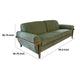Pola Sofa Olive Green Polyester Foam Cushions Solid Pine Wood 95 Inch By Casagear Home