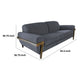 Pola Sofa Iron Gray Polyester Foam Cushions Solid Pine Wood 95 Inch By Casagear Home