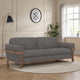 Pola Sofa, Iron Gray Polyester, Foam Cushions, Solid Pine Wood, 95 Inch By Casagear Home
