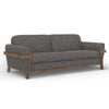 Pola Sofa, Iron Gray Polyester, Foam Cushions, Solid Pine Wood, 95 Inch By Casagear Home