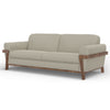 Pola Sofa Almond Gray Polyester Foam Cushions Solid Pine Wood 95 Inch By Casagear Home