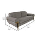 Pola Sofa Almond Gray Polyester Foam Cushions Solid Pine Wood 95 Inch By Casagear Home BM320753