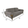 Pola Sofa Almond Gray Polyester Foam Cushions Solid Pine Wood 95 Inch By Casagear Home