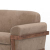 Pola Sofa Light Brown Polyester Foam Cushions Solid Pine Wood 95 Inch By Casagear Home