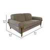 Pola Sofa Light Brown Polyester Foam Cushions Solid Pine Wood 95 Inch By Casagear Home