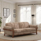 Pola Sofa, Light Brown Polyester, Foam Cushions, Solid Pine Wood, 95 Inch By Casagear Home