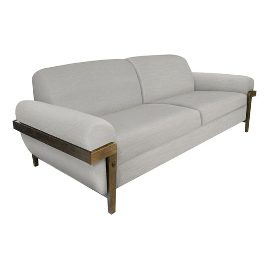 Pola Sofa, Beige Polyester, Foam Cushions, Solid Pine Wood Frame, 95 Inch By Casagear Home