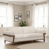 Pola Sofa, Beige Polyester, Foam Cushions, Solid Pine Wood Frame, 95 Inch By Casagear Home