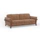 Pola Sofa, Cognac Brown Faux Leather, Foam, Solid Pine Wood, 95 Inch By Casagear Home