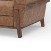 Pola Sofa Cognac Brown Faux Leather Foam Solid Pine Wood 95 Inch By Casagear Home