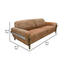 Pola Sofa Cognac Brown Faux Leather Foam Solid Pine Wood 95 Inch By Casagear Home