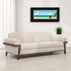 Pola Sofa, Cognac Brown Faux Leather, Foam, Solid Pine Wood, 95 Inch By Casagear Home