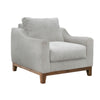 Tuba Accent Chair Beige Polyester Foam Cushions Solid Pine Wood Frame By Casagear Home BM320759