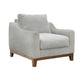 Tuba Accent Chair Beige Polyester Foam Cushions Solid Pine Wood Frame By Casagear Home BM320759